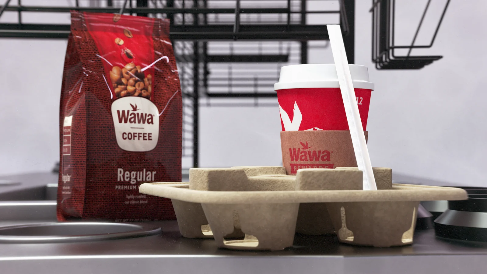 Finished Wawa Coffee Island fixture, view 3