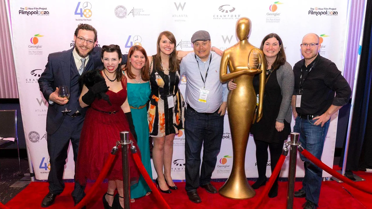 Pixel Drop filmmakers together on the Filmapalooza red carpet.