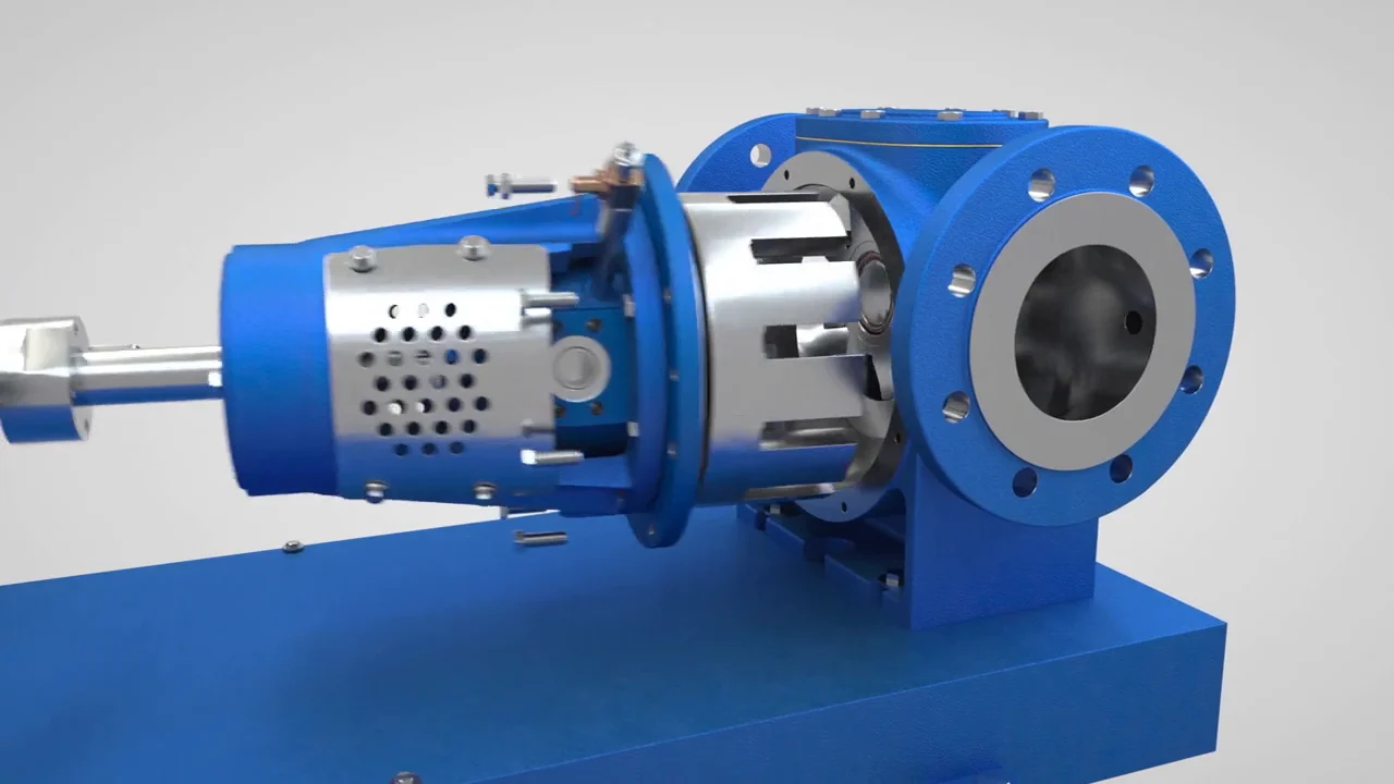 The ROTAN rotating assembly sliding backwards out of the pump housing for maintenance.